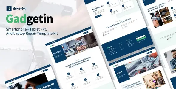 Gadgetin – Smartphone & Computer Repair Elementor Template Kit